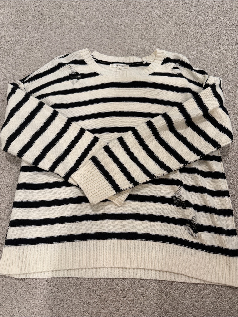 Distressed Sweater Top